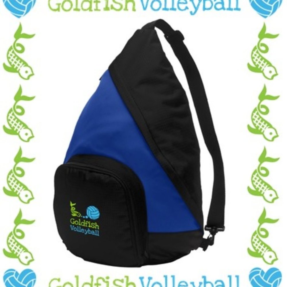 Royal on Black Slingback Bag